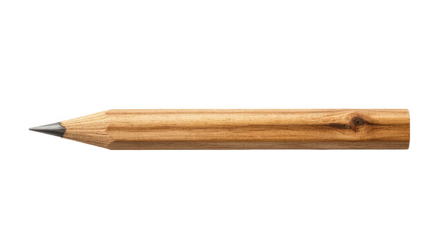 Wooden pencil with graphite tip and natural grain texture