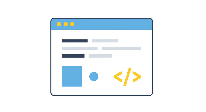 web page design with code icon high quality