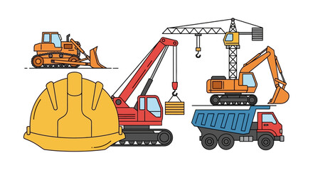 Construction vehicles and equipment tools. © Yakup