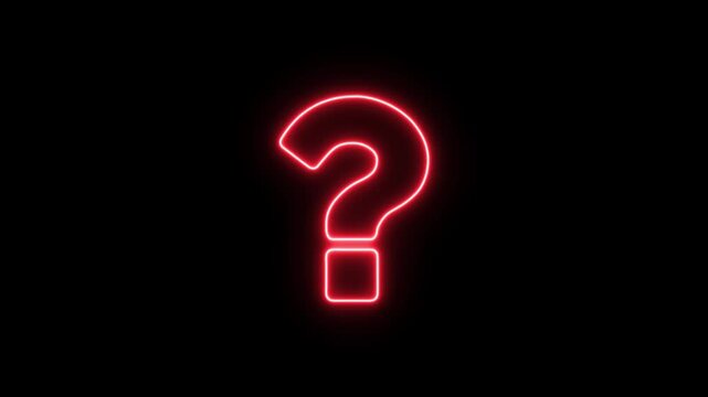 Question mark sign. Question mark icon. asking icon animation. neon line asking icon on background.