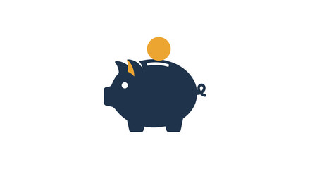Piggy Bank with Coin Inserted. © Yakup