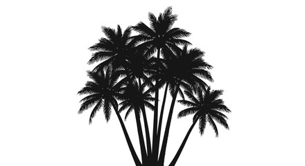 Fototapeta premium Silhouette of multiple palm trees.