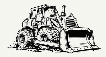 Excavator illustration on white background © Stok