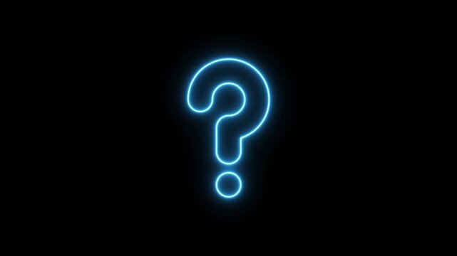 Question mark sign. Question mark icon. asking icon animation. neon line asking icon on background.