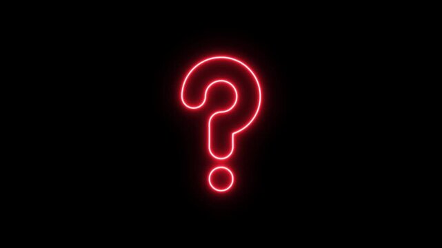 Question mark sign. Question mark icon. asking icon animation. neon line asking icon on background.