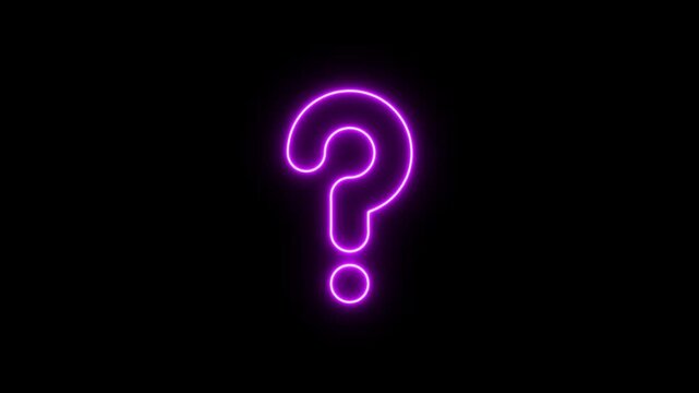 Question mark sign. Question mark icon. asking icon animation. neon line asking icon on background.