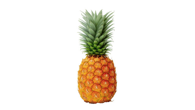 Ripe golden Pineapple with green spiky crown