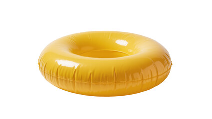 Yellow inflatable pool float with textured surface and bright highlights © Ophelia