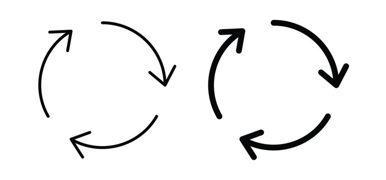 Recycling icon editable stroke outline vectors. EPS10