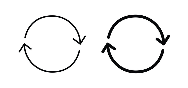 Refresh icon editable stroke outline vectors. EPS10