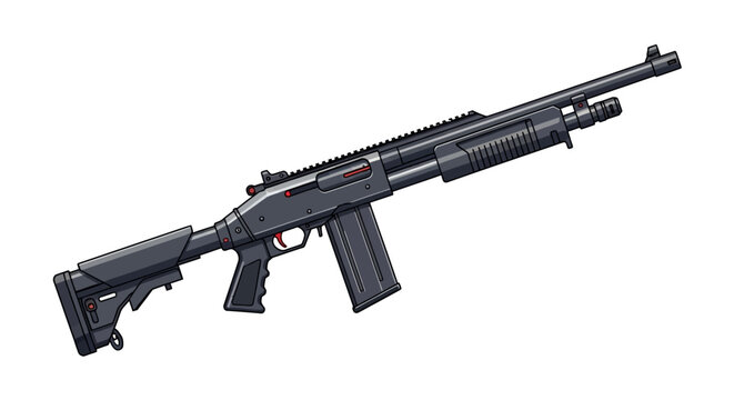 Black tactical rifle gun weapon.