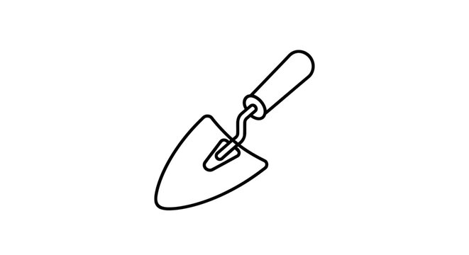 Trowel with handle for construction work.