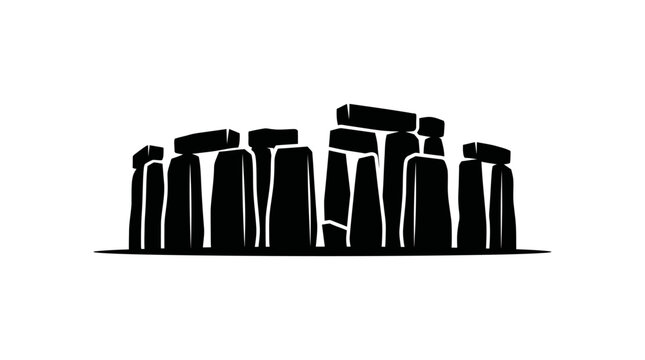 Stonehenge silhouette vector for prehistoric heritage, ancient architecture, culture, tourism, branding, iconic landmark, and creative design projects worldwide