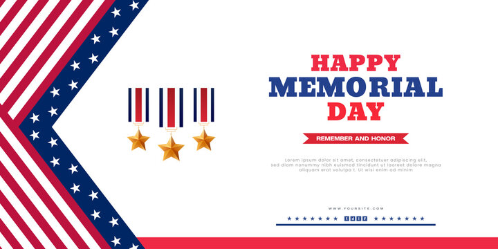 Happy memorial day celebrating american heroes with medals