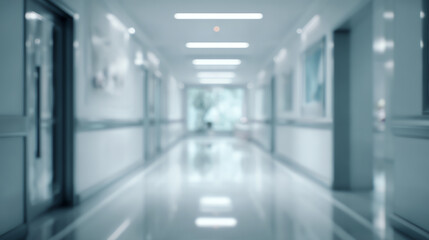 Obraz premium A serene and clean hospital corridor, conveying a sense of peace and professionalism in a healthcare environment.