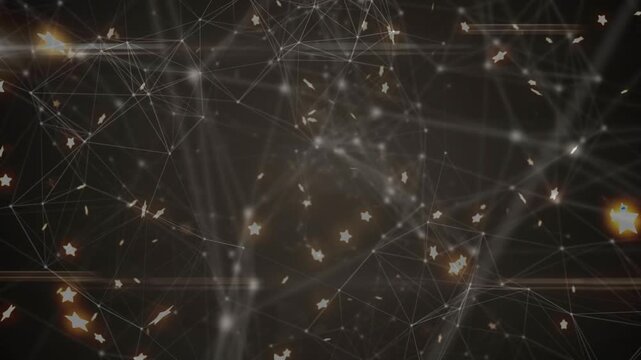 Midline light band initiating node network lighting, forming meshes, pulsing, showing growth