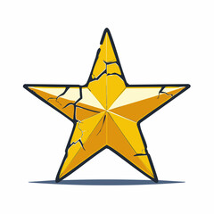 Obraz premium Cracked Golden Star Illustration