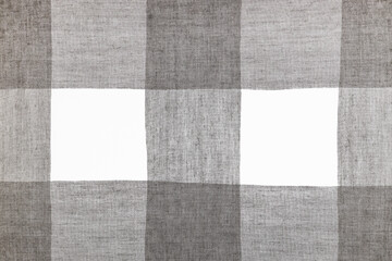 Fototapeta premium Grey and white plaid woven cotton cloth material