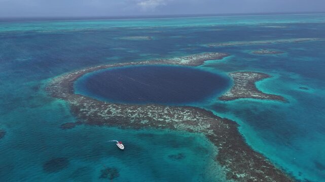 Belize Blue Hole, Drone Aerial