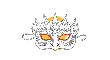 Fototapeta premium Highly detailed and artistic dragon-themed masquerade mask featuring sharp horns and intricate scale patterns.