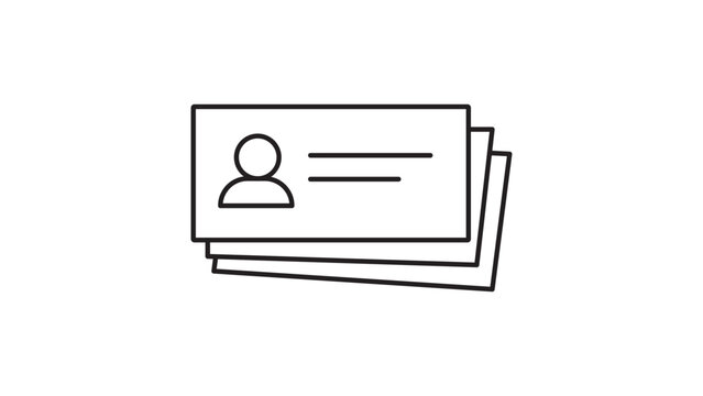 Commercial Branding and User Information Distribution Graphic. Minimalist Vector Icon of a Paper Card Deck Representing Social Interaction and Business Ties. Clean Design with Editable Stroke.