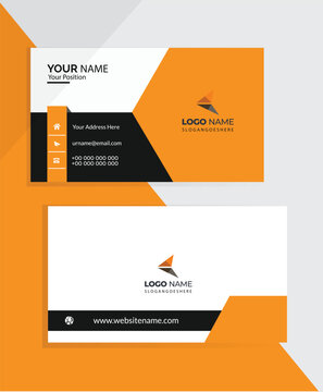 Printable double sided business card with blue colour defferent shapes.