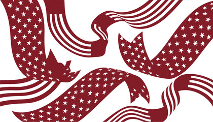 Fototapeta premium Abstract patriotic design with stars and stripes celebrating american independence