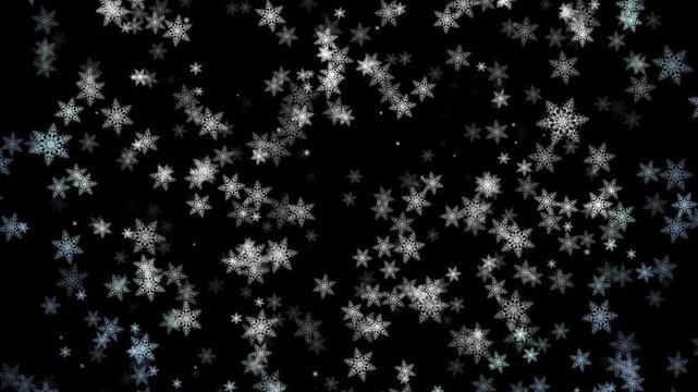 Falling Snowflakes Alpha Channel Looped V3