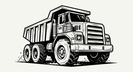 Heavy duty dump truck vector illustration © EBODA