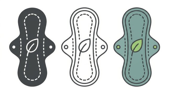 Eco-friendly reusable menstrual pads with leaf symbol