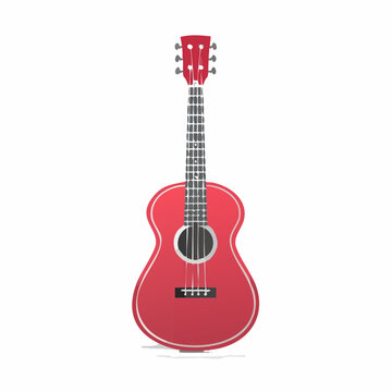 Red Ukulele Illustration