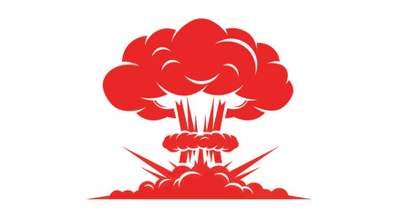 Red Atomic Explosion Cloud Icon © siti