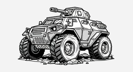 Military armored vehicle illustration © EBODA