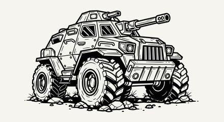Military armored vehicle illustration © EBODA