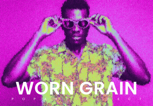 Worn Grain Photo Effect Mockup