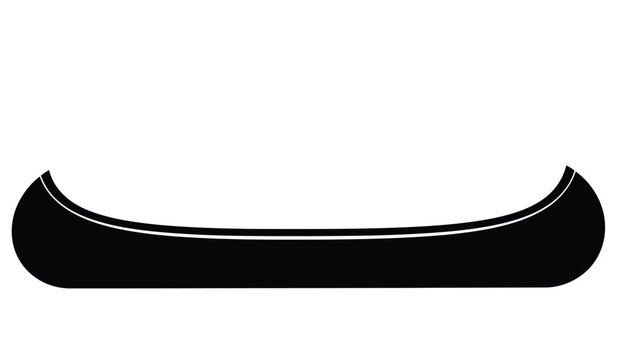 A stark minimalist depiction of a traditional canoe against a plain white background emphasizing its elegant form a silhouette high quality professional detailed modern