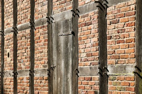 Fachwerk Ziegelwand