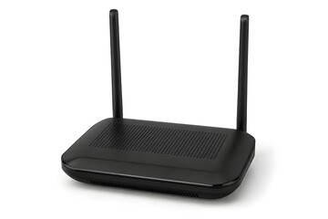 Fototapeta premium Dual Antenna Wireless WiFi Router Isolated on White Background