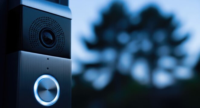 Modern Smart Doorbell with Camera and Motion Detection.