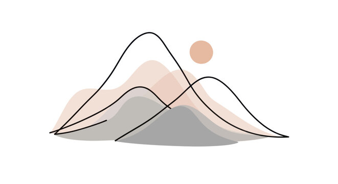 Abstract mountain landscape illustration