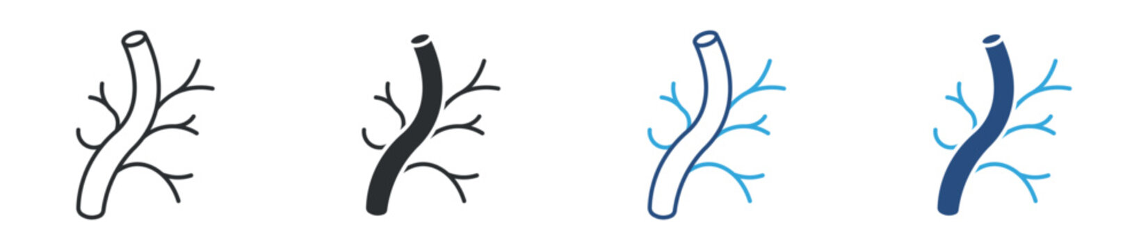 blood vessel icon set. vein and artery structure. medical and healthcare concept. vector illustration.