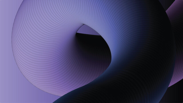 Abstract purple and blue tubular loop illustration, modern vector design with smooth curved gradients on soft background