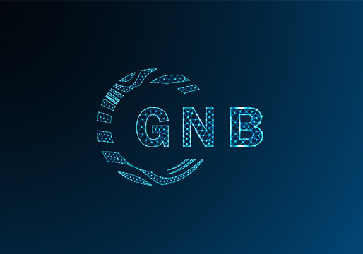 GNB low poly letter logo vector design. GNB lower poly logo design. GNB unique low poly logo design.