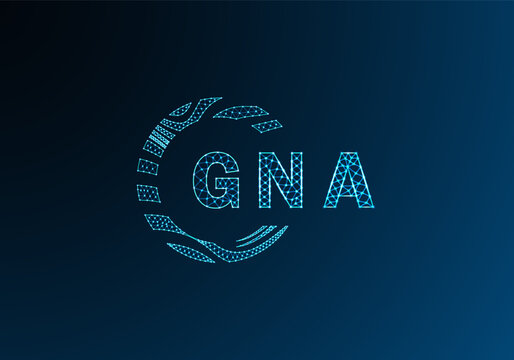 GNA low poly letter logo vector design. GNA lower poly logo design. GNA unique low poly logo design.