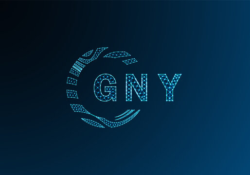 GNY low poly letter logo vector design. GNY lower poly logo design. GNY unique low poly logo design.