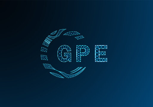 GPE low poly letter logo vector design. GPE lower poly logo design. GPE unique low poly logo design.