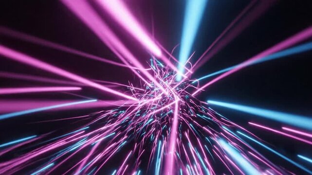 Bright lines move through dark background in abstract animation showcasing VSRExport design elements
