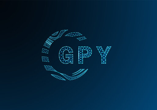 GPY low poly letter logo vector design. GPY lower poly logo design. GPY unique low poly logo design.