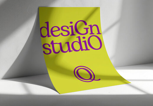 Vibrant Poster Mockup With Modern Typography PSD