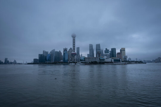 Pudong - Shanghai's business district in the early morning